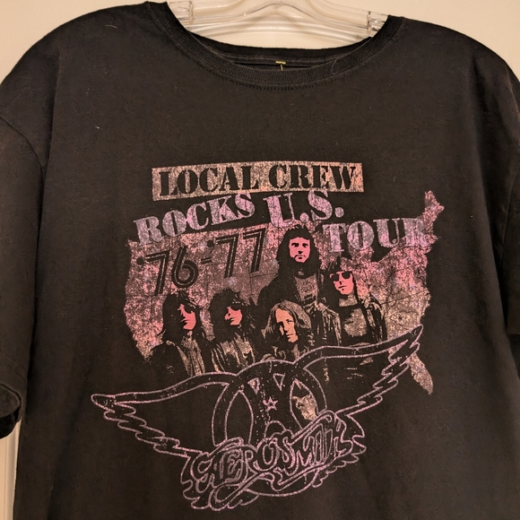 Aerosmith Black Graphic T-Shirt Tour Shirt Size Large - Picture 2 of 5